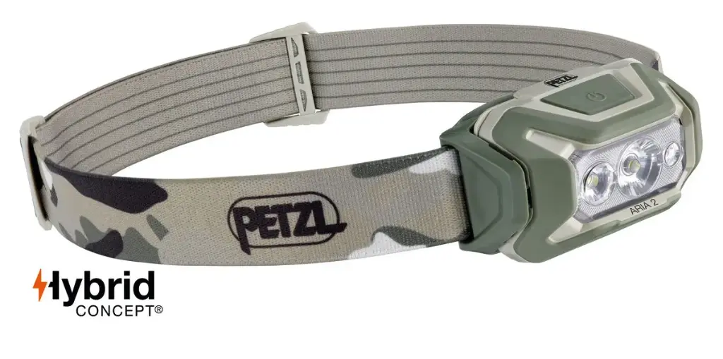 PETZL ARIA 2R HEADLAMP CAMO